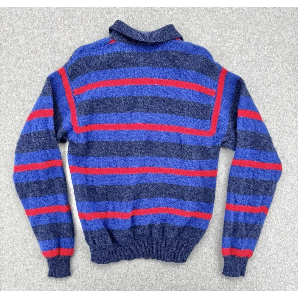 Brooks Brothers Shetland Wool Striped Polo Sweater Men's M Vintage